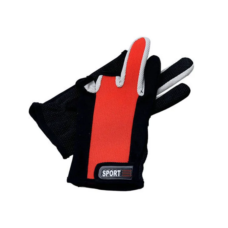 Wholesale outdoor sports leaking three-finger safety fishing gloves