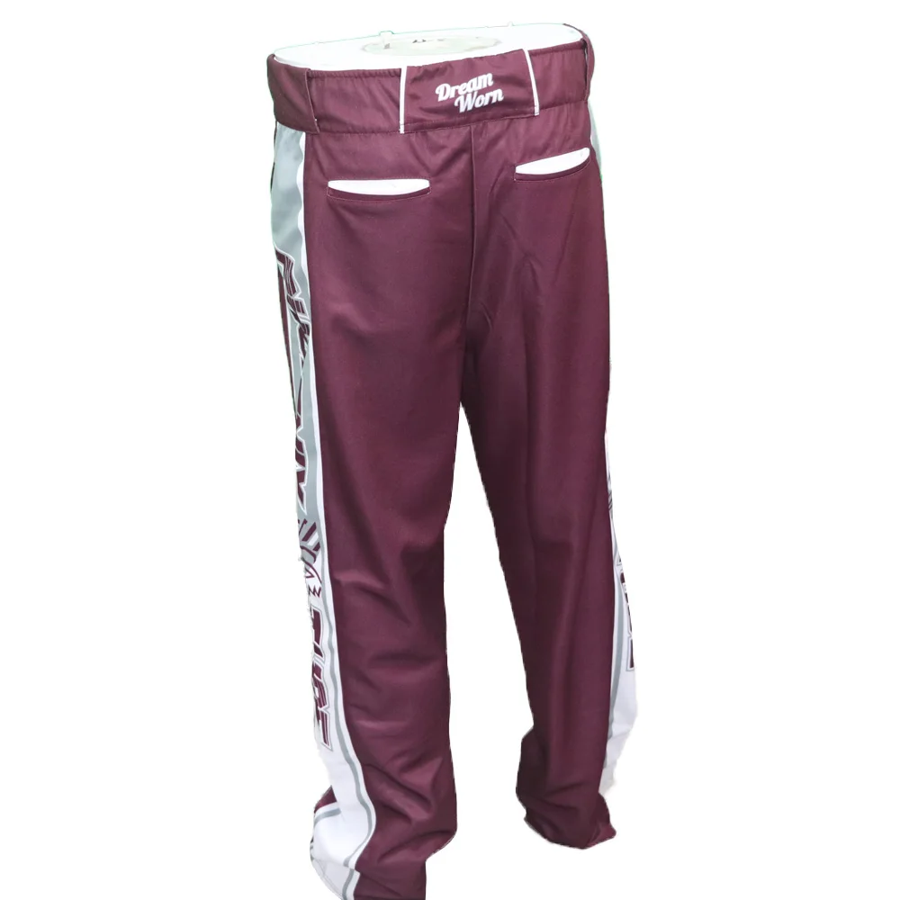 High quality custom grey printed retro slow pitch interlock game baseball pants softball pants