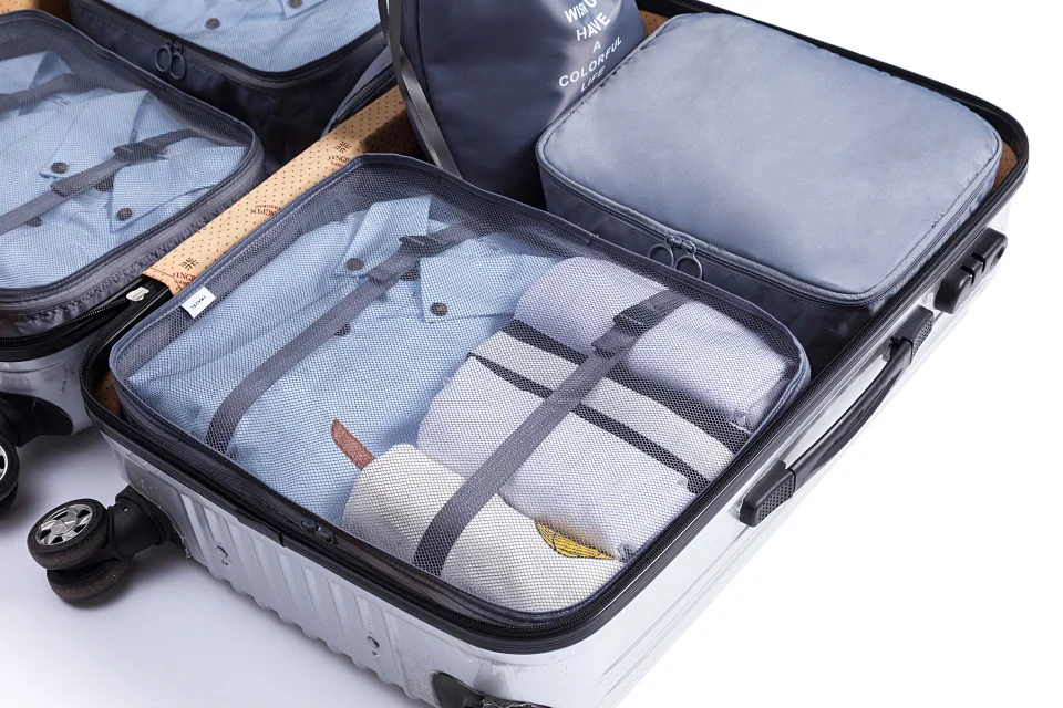High Quality Fashion Waterproof Laundry Nylon Travel Packing Cubes Set 7pcs Organizer Bags For luggage
