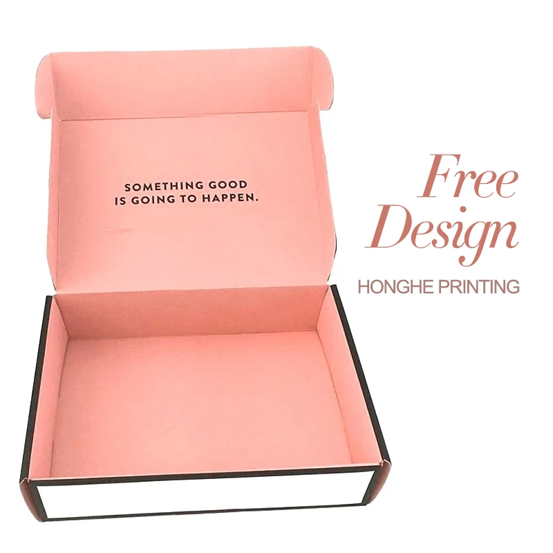 Бесплатный образец индивидуальный логотип электронная коммерция почтовый розовый цвет косметика Гофрированная упаковка почтовые отправки бумажные
