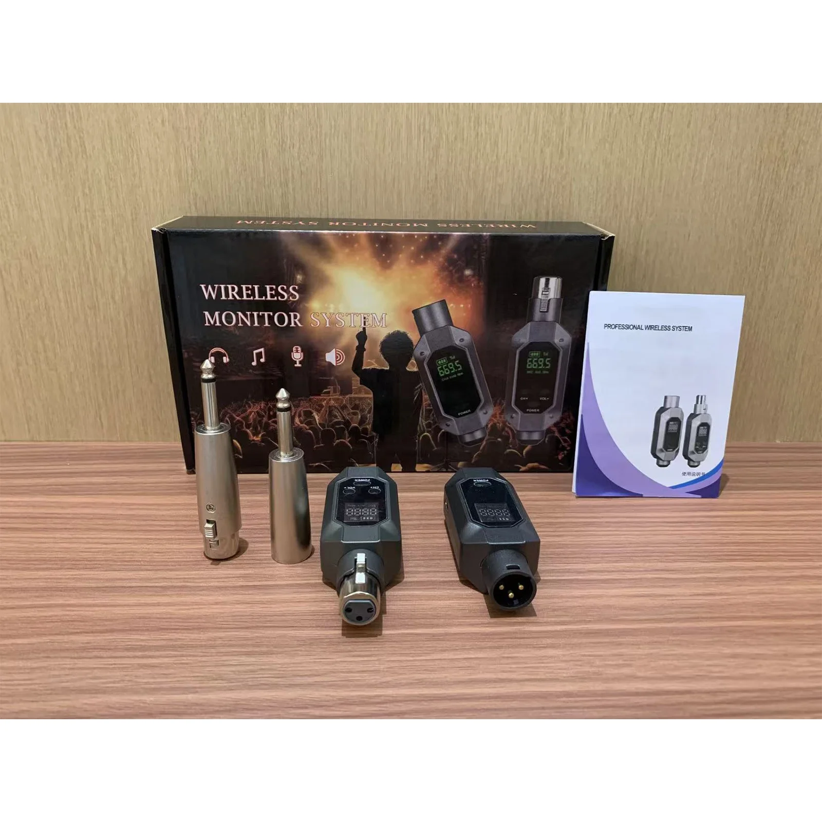 UL41 New Plastic 1Channel UHF XLR Transmitter Converter Wired to Wireless Microphone Adapter Support 5V/48V Both Can Be Used