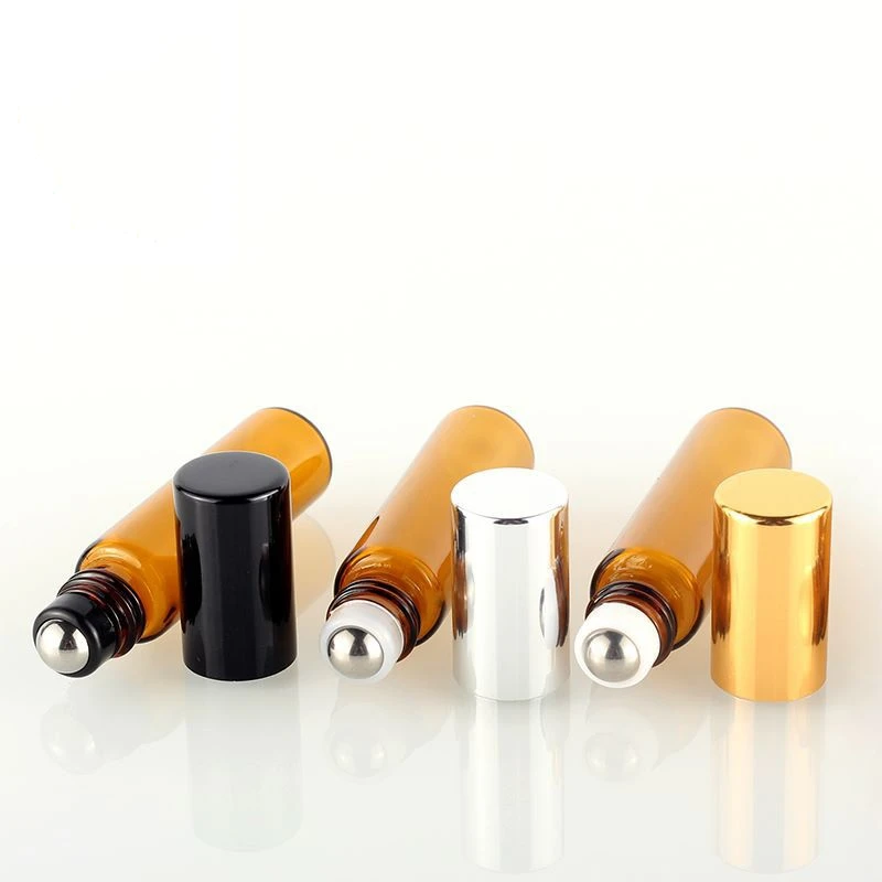 Free sample empty amber 3ml 5ml 10ml glass essential oil roller bottles