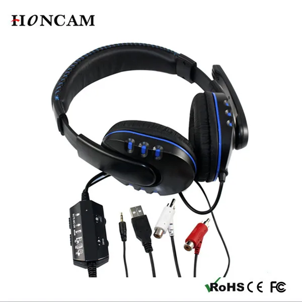 4 in1Wired стерео Gaming оголовье наушники с микрофоном и свет для Playstation 4 PS4 PS3 XBOX360 PC