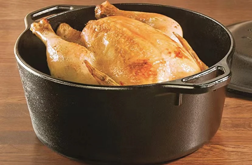 New Arrival 26cm Cast Iron Camping Outdoor Picnic Stew Pot Dutch Oven Uncoated Stew Soup Pot Black for cooking