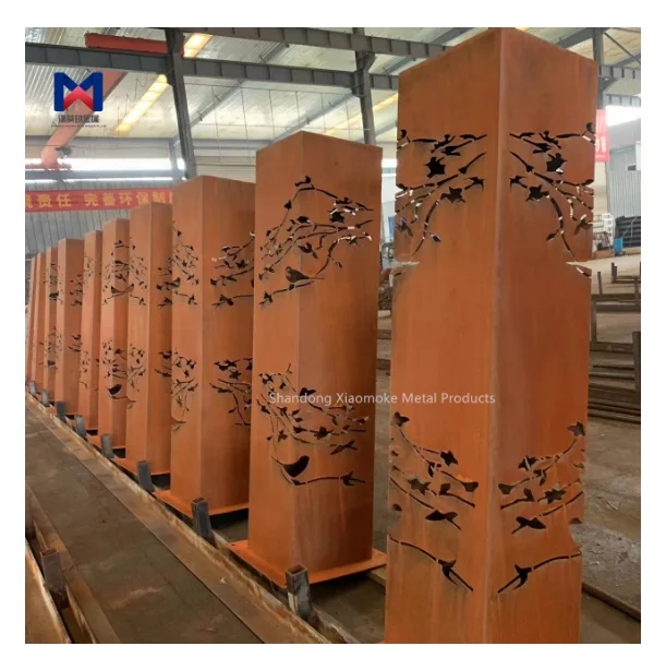 outdoor garden light box corten steel laser cut lights frame boxes