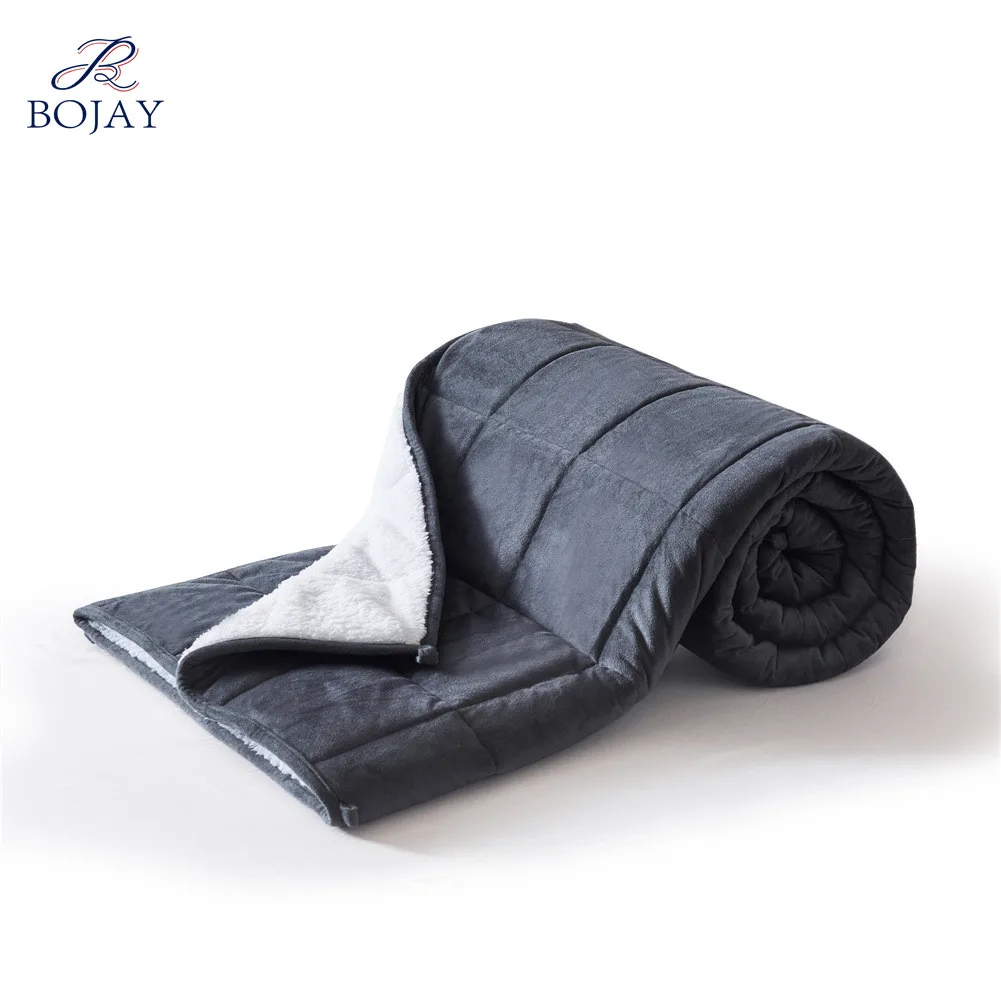 2023 Wholesales Premium Glass Beads Sherpa Fleece Thick Luxury Bed Soft Fleece Heavy Weighted Blanket