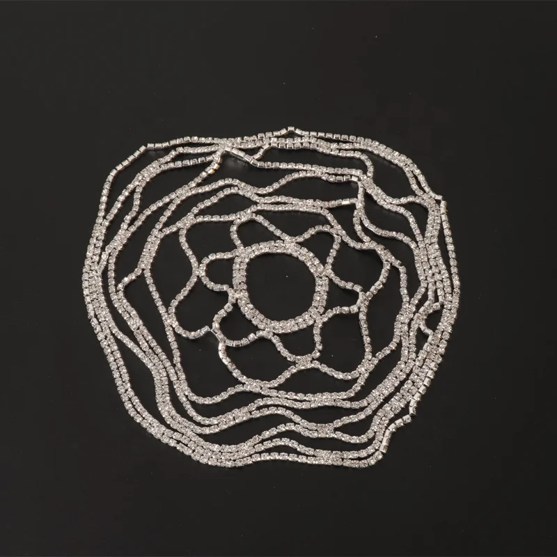 Wholesale Fashion Mesh Tiara Super Flash Rhinestone Brow Chain Bridal Wedding Hair Accessories