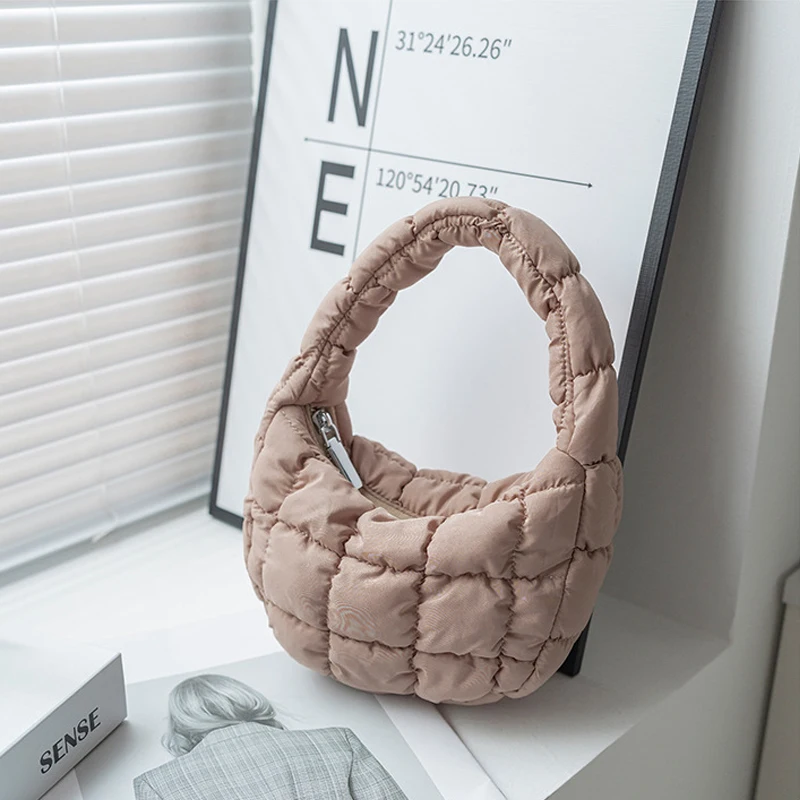 Soft Puffy Clouds Quilted Bag Wholesale Nylon Puffer Bag Lightweight Winter Padded Puffer Sling Tote Bag