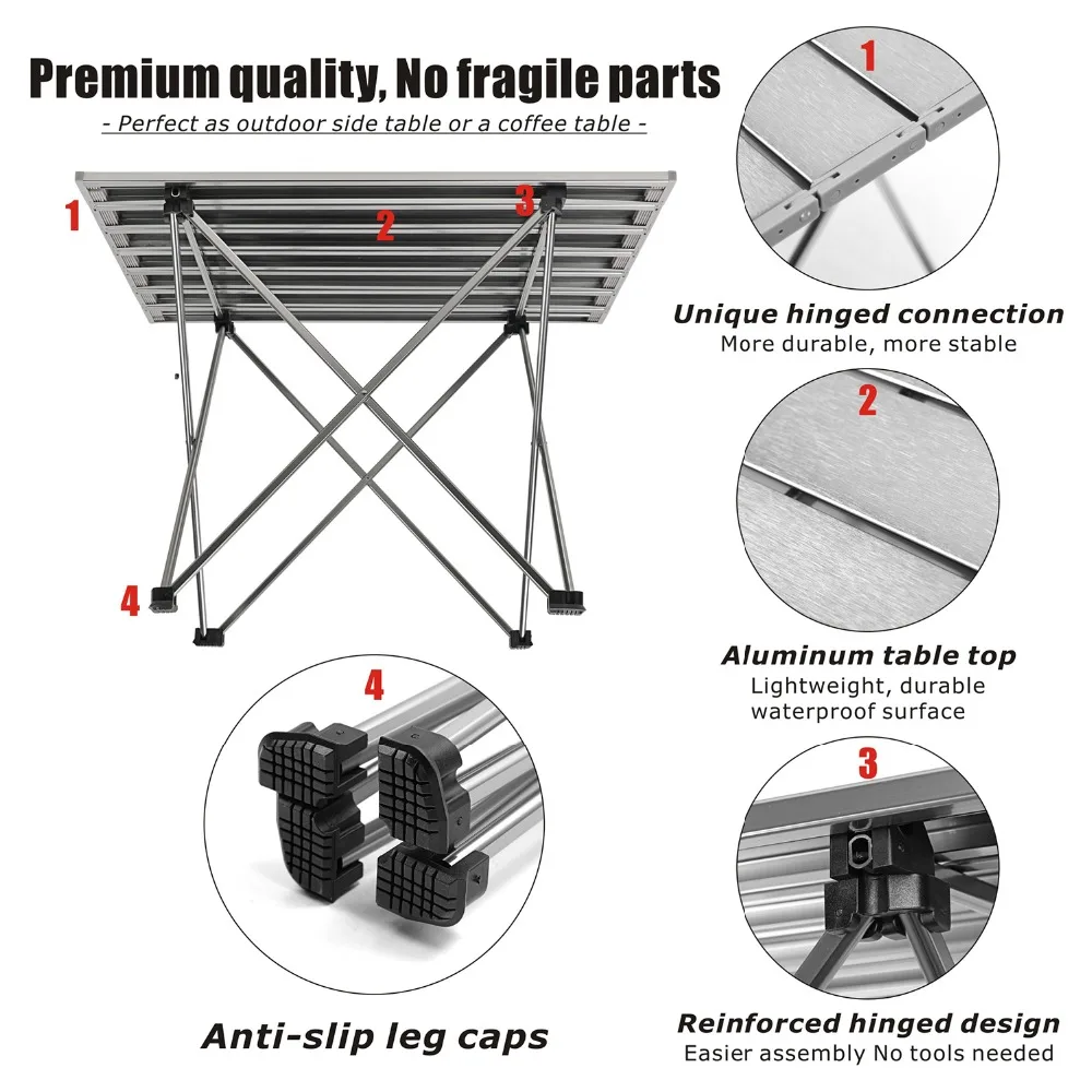 
Hitorhike lightweight outdoor folding aluminium tables camping picnic tables foldable easy to carry 