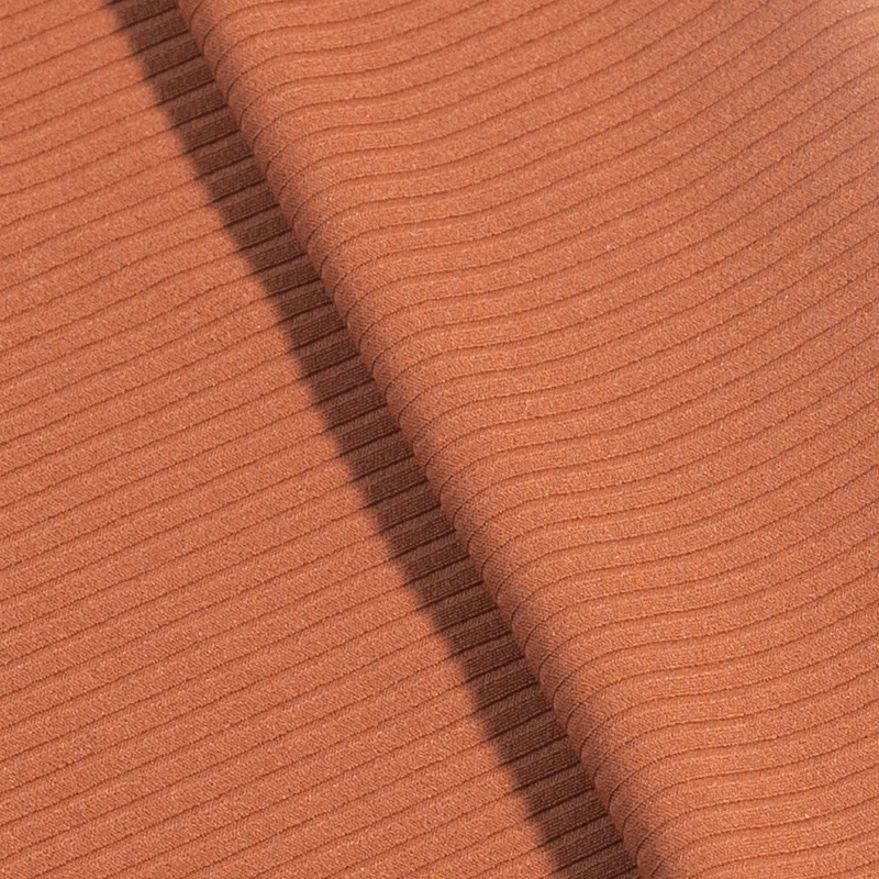 Stock High Elastic Polyamide Spandex Stripes Ribbed Leggings Weft Knitted Rib Yoga Fabric For Sportswear