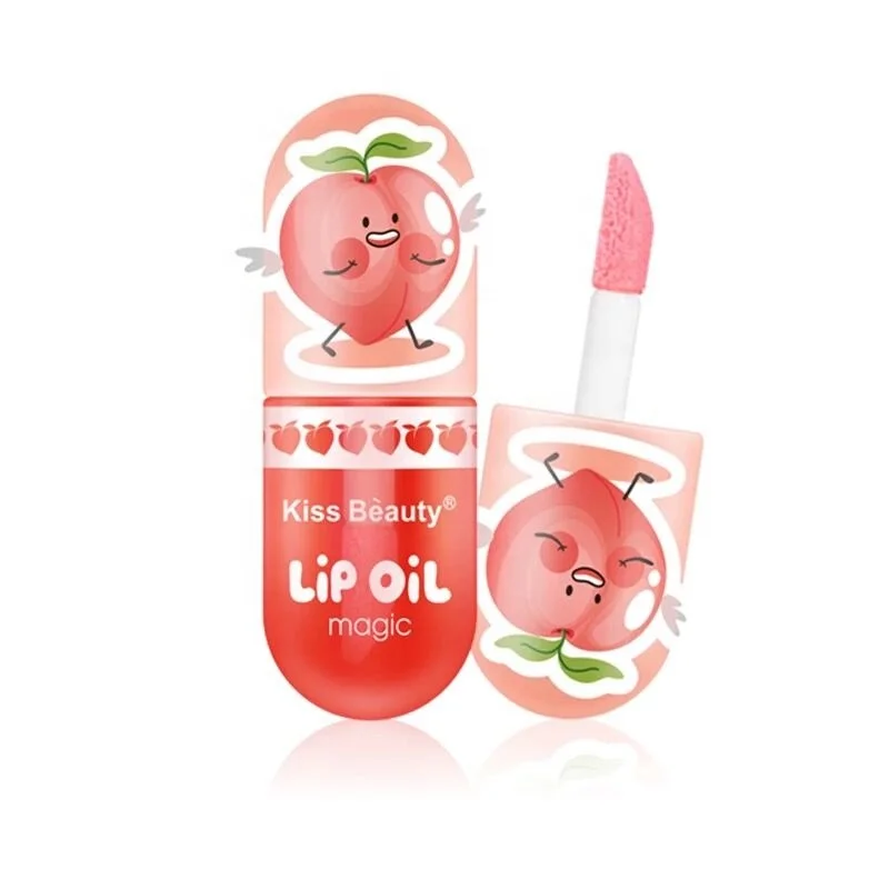 Kiss beauty Lip Repair Long Lasting Waterproof Moisturizing Peach Magic Color Changing Lip Gloss Base Temperature Change Lip oil