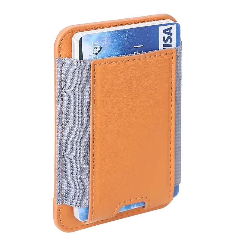 Wholesale Phone Back Card Holder Magnetic Leather Multi Card Position Elastic Rubber Phone Magnetic Card holder wallet