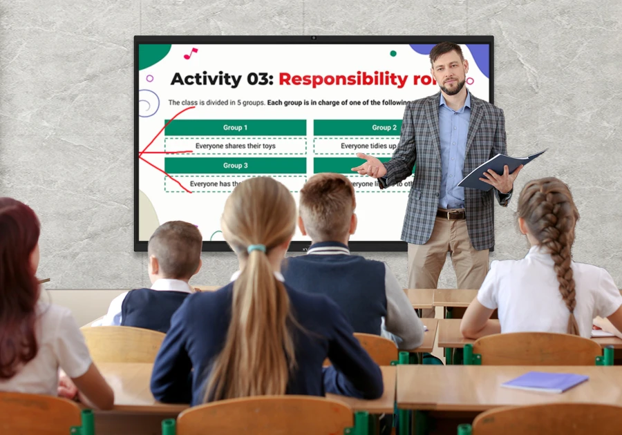 100-inch touch screen TV LED LCD panel classroom and conference dual operating system smart board interactive whiteboard
