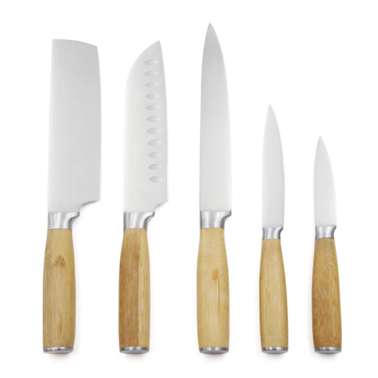 Premium Bamboo Handle Carving Knife 8 inch Ultra Sharp Slicing Knife Stainless Steel Handmade Kitchen Knife