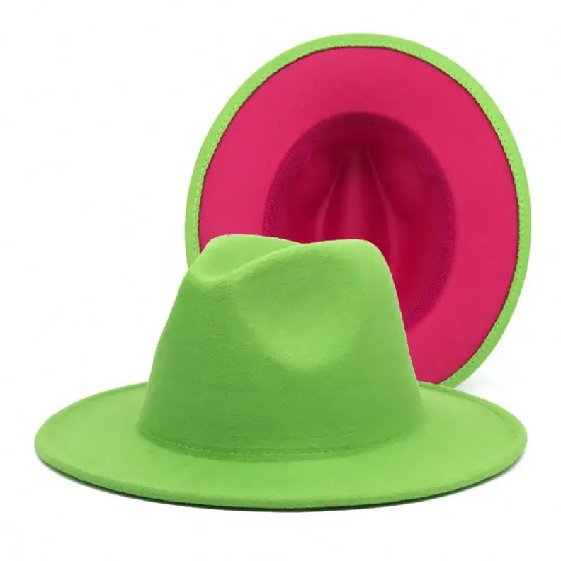 
Wholesale Wool Brim Fedora Hats Women For New Designer Wool Fedora 2 Tone Hats Men And Women 