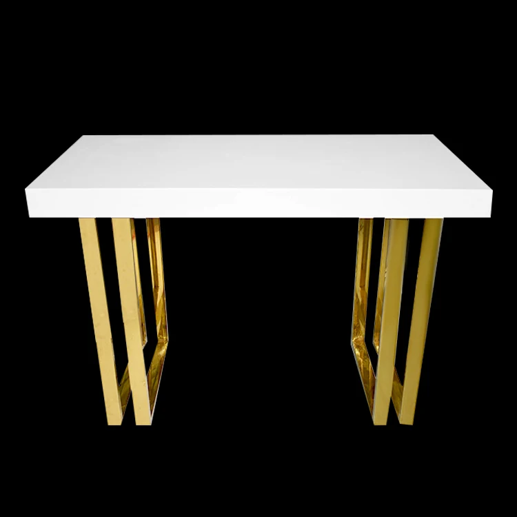 Wood White Makeup Table Luxury Stainless Steel Work Office Furniture Computer Dressing Desk