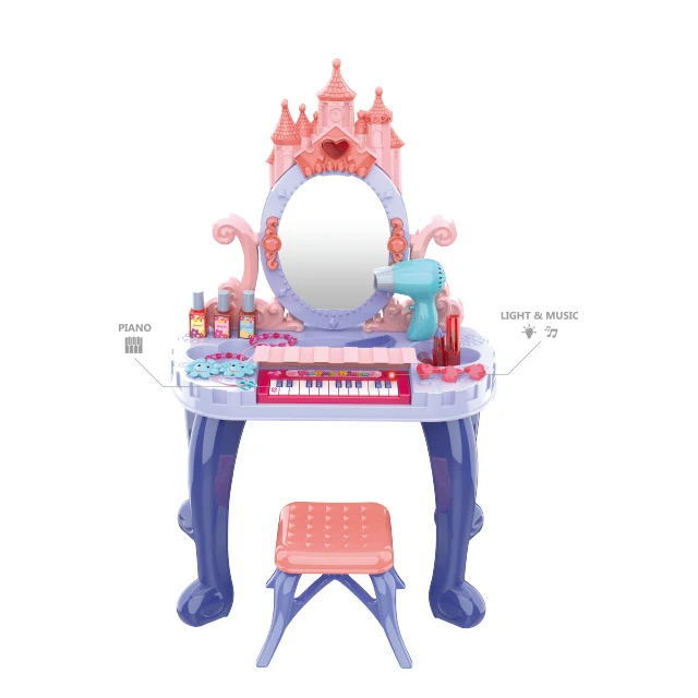 
New Fashion Big Size Beautiful Cosplay Girl Make up Piano Pretend Play Set Dressing Table Toy girl toy 