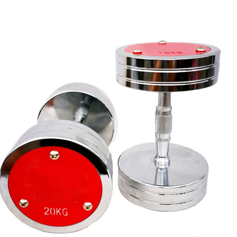 Fitness Equipment Commercial Round Steel Dumbells Weight Lifting 12kg Rotating Dumbbell