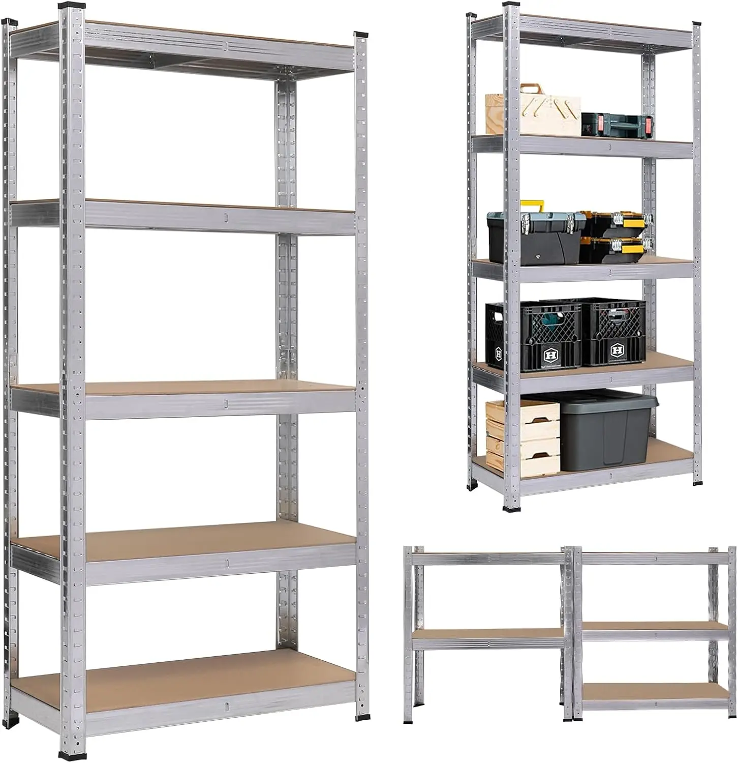 Factory Heavy Duty Boltless Shelving Unit  Galvanized Stackable Warehouse Racking System Multifunction Metal Shelves