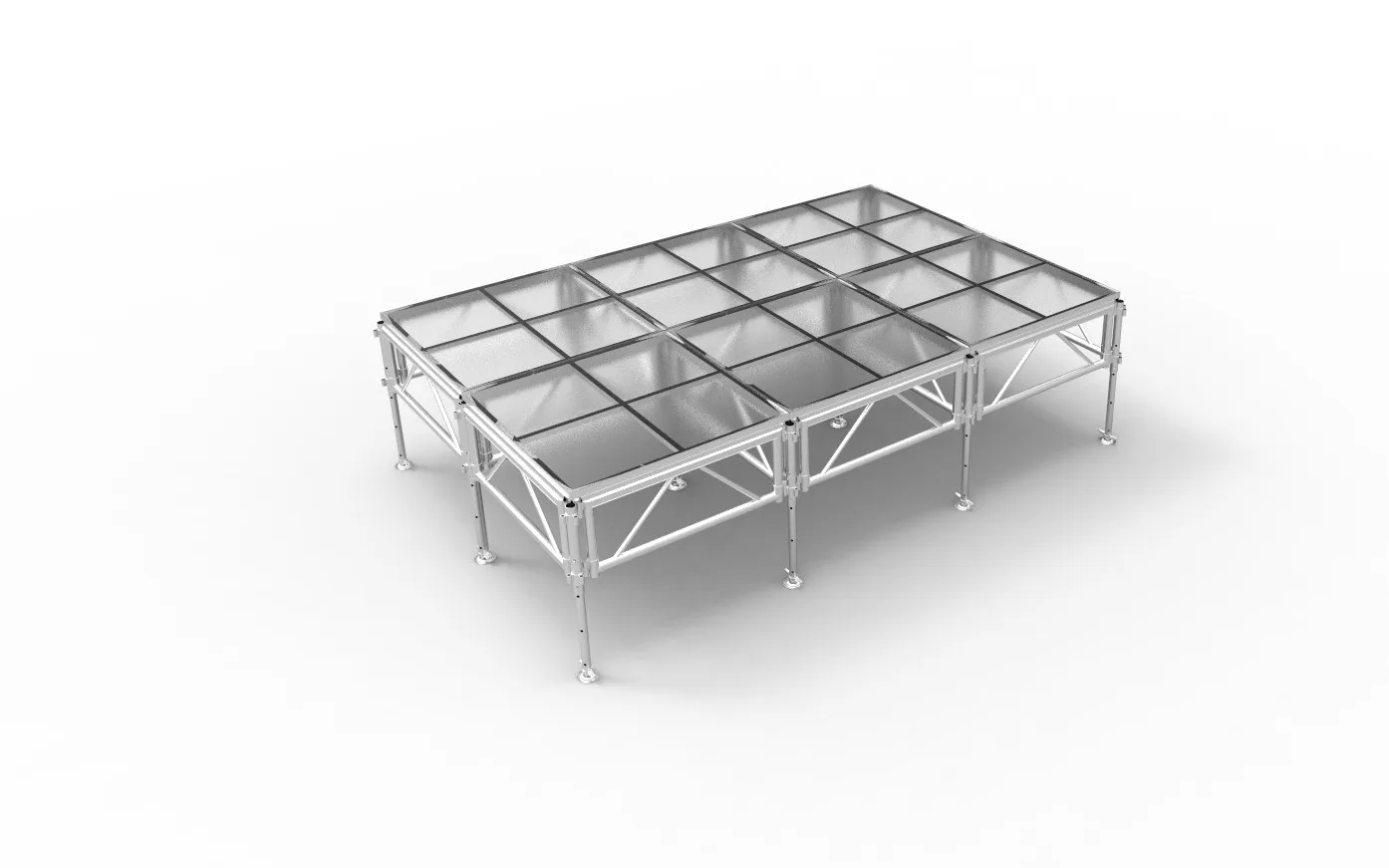 Outdoor Aluminium Clear Acrylic Glass Wedding Party Stage Portable DJ Concert Lighting Exhibition Event Stage Platform