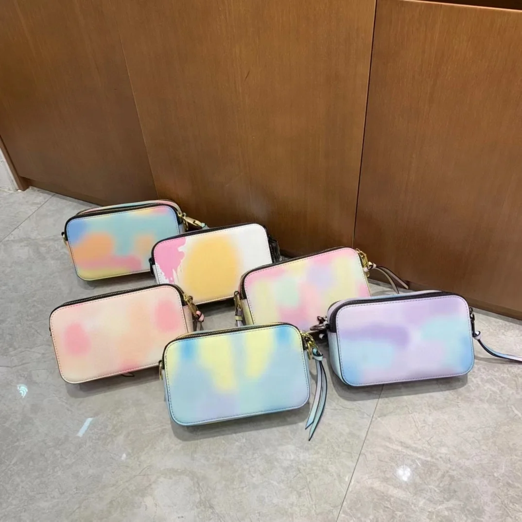 fashion lady colorful printing summer chic camera crossbody bags with wide strap for women casual holiday sling shoulder