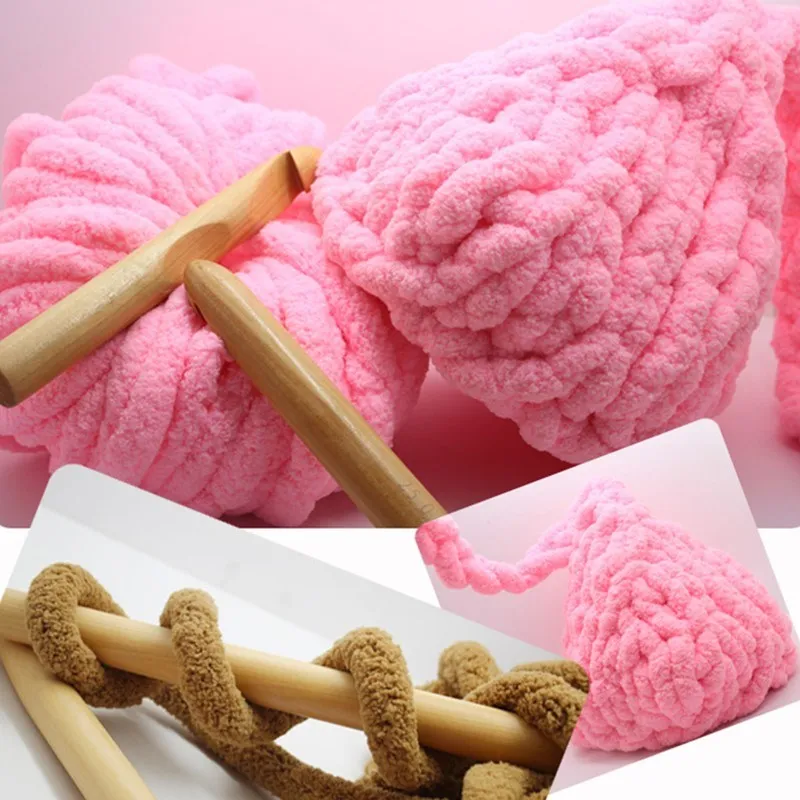 knitting soft micro 0.3 bulky 2 mm carpet velvet ice feather jumbo chenille yarn dying for glove