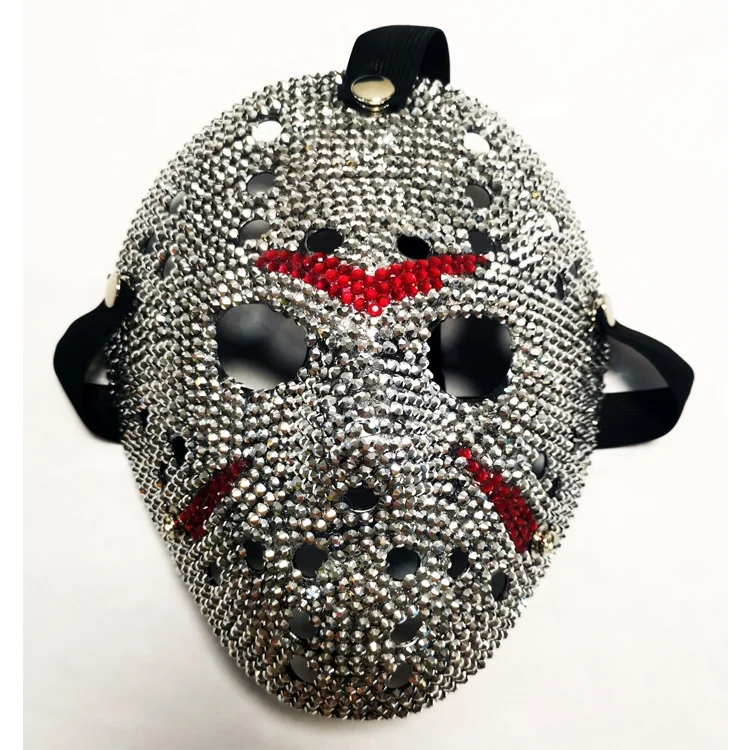 
rhinstone Jason Voorhees Friday the 13th Horror Movie Hockey Mask Scary Halloween Mask 