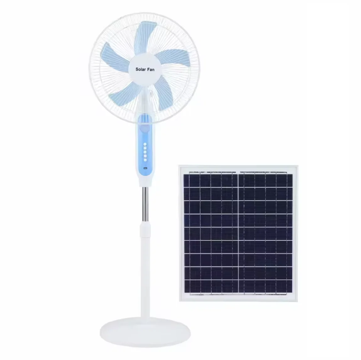 Factory Solar Energy Standing Fan Portable Solar Panel Rechargeable Battery Remote Home Indoor Outdoor Solar Powered Solar Fan