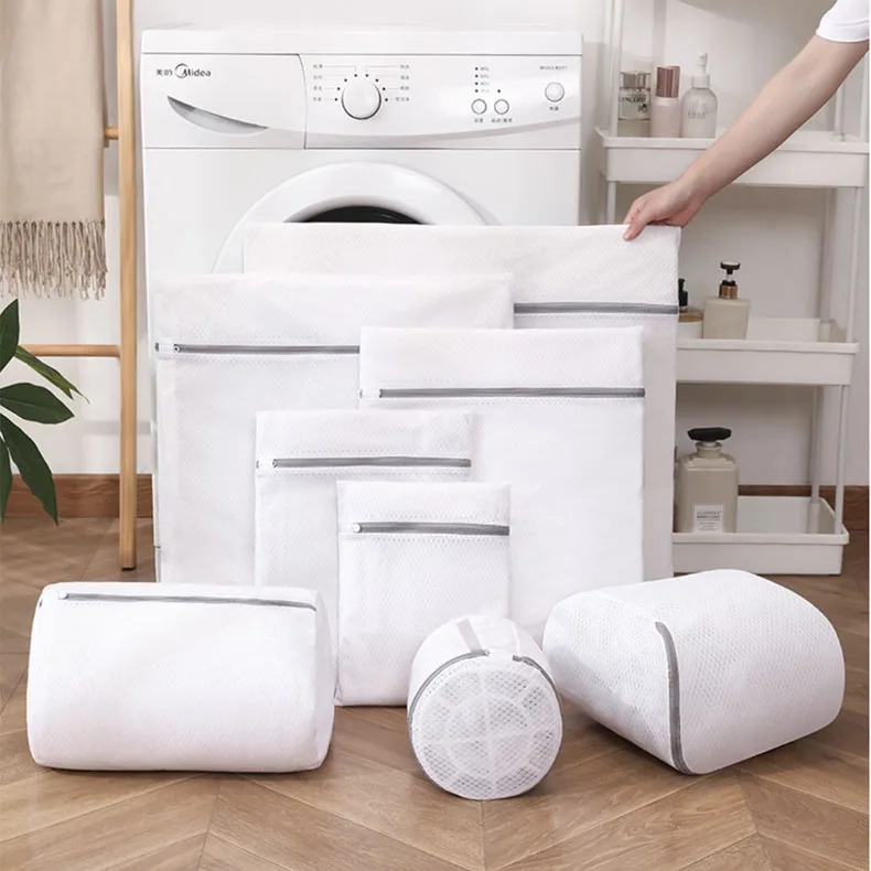 Custom Size Minimalist northern Europe style delicate fine mesh bags small laundry bag with zipper