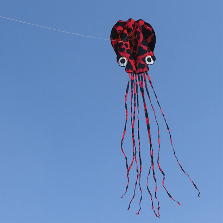 wholesale personalized custom with tails kite kids outdoor beach 3d Inflatable soft Piebald octopus kites