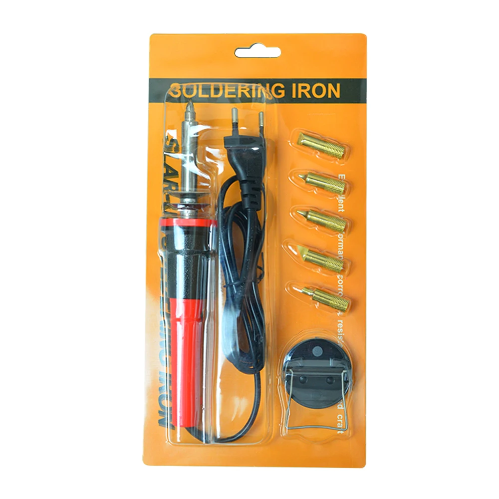 Simple 7PCS Wood Burning Tools Kit for Pyrographying,Embossing and Carving with 5PCS Replacement Tips Blister Pack