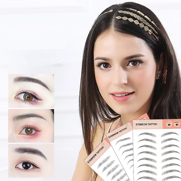 3D Disposable Brow Stamp Transfer Temporary Eyebrow Tattoo Ruler Sticker for Microblading Training