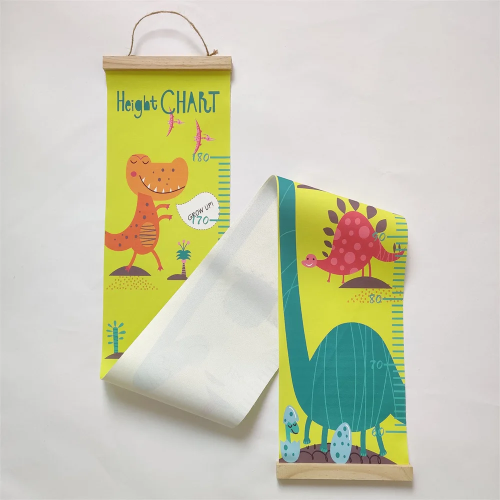 IN STOCK Children Removable waterproof Handing Ruler wood Canvas growth baby height growth chart for kids