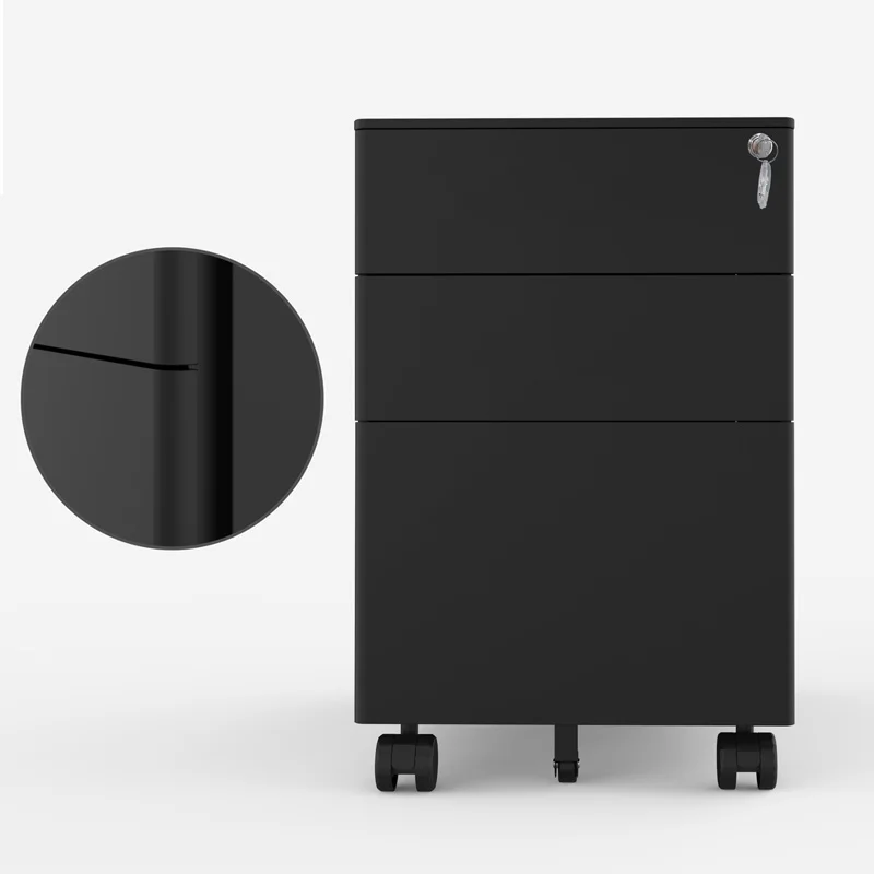 Luoyang   steel metal storage cabinet Metal Storage Almirah Movable Three Drawers File Metal Cabinet