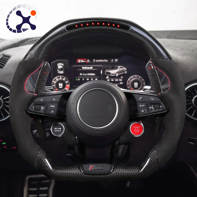 Подходит для Audi rs3 rs4 rs5 rs6 LED smart alcantara из углеродного волокна Автомобильное рулевое колесо