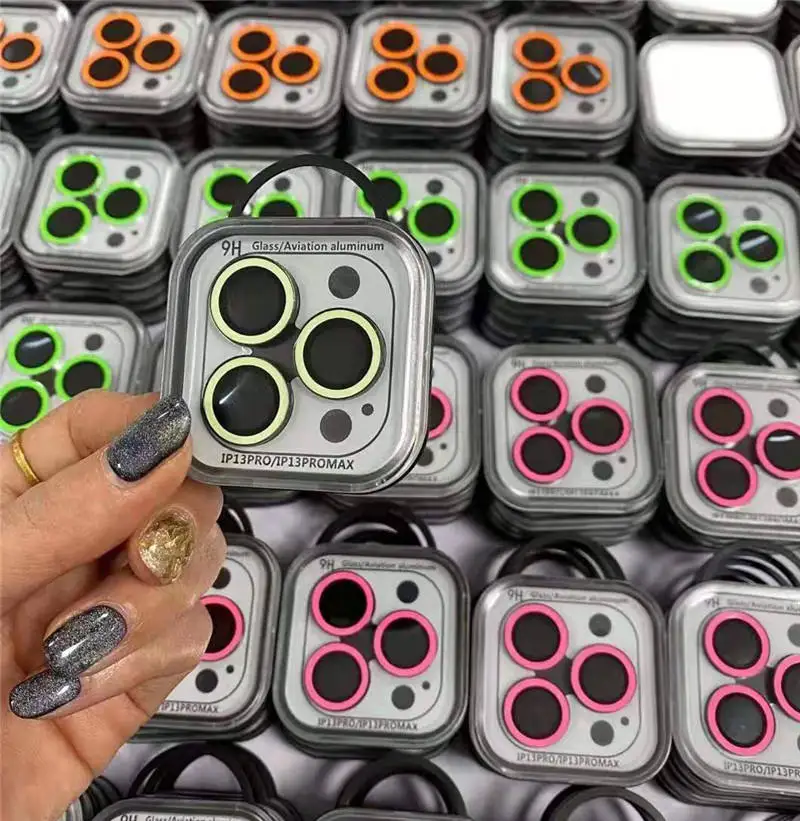 New Design Luminous Camera Lens Tempered Glass Screen Protector For Iphone 11 12 13 14 15 Pro Max