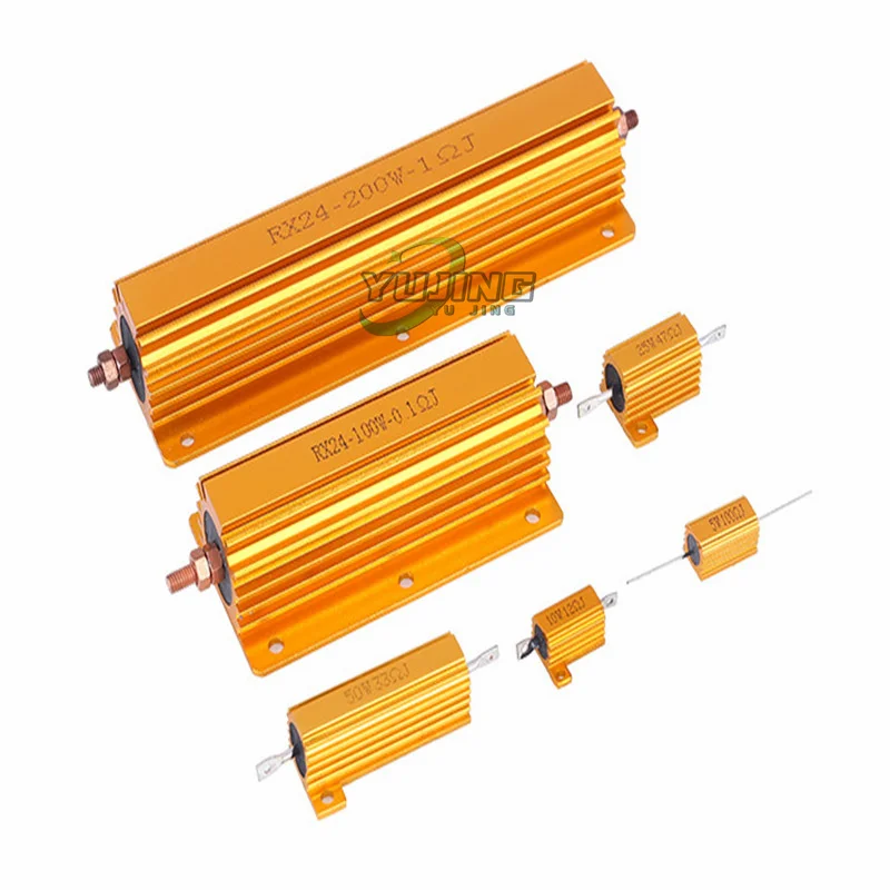 50W 100W алюминиевый силовой металлический корпус чехол с проволочной обмоткой резистор 0.01R ~ 100K 1 4 6 8 10 20 200 500 1K 10K ohm Сопротивление