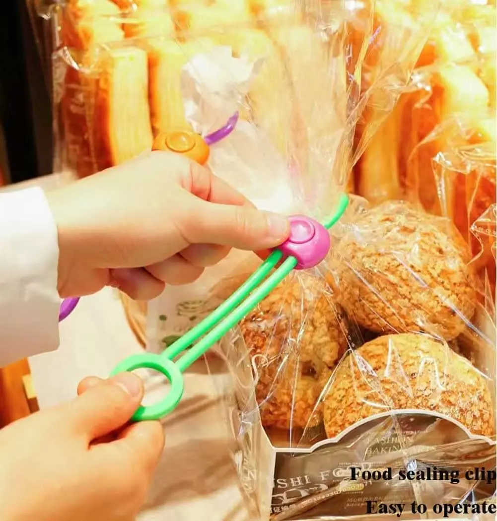 Upgraded Snack Bag Sealing Strap, Food Bag Clips, Multi-Purpose Sealer,  Reusable Cable Ties for Home Kitchen Office