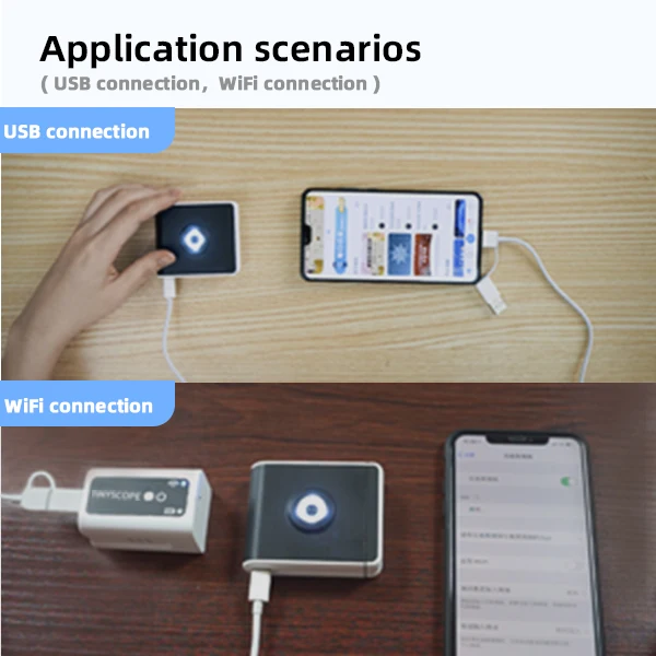 
TinyScope USB Phone Microscope Camera 400X to 1000X, Digital Microscope 13MP Pocket Microscope Compatible with Android iOS 
