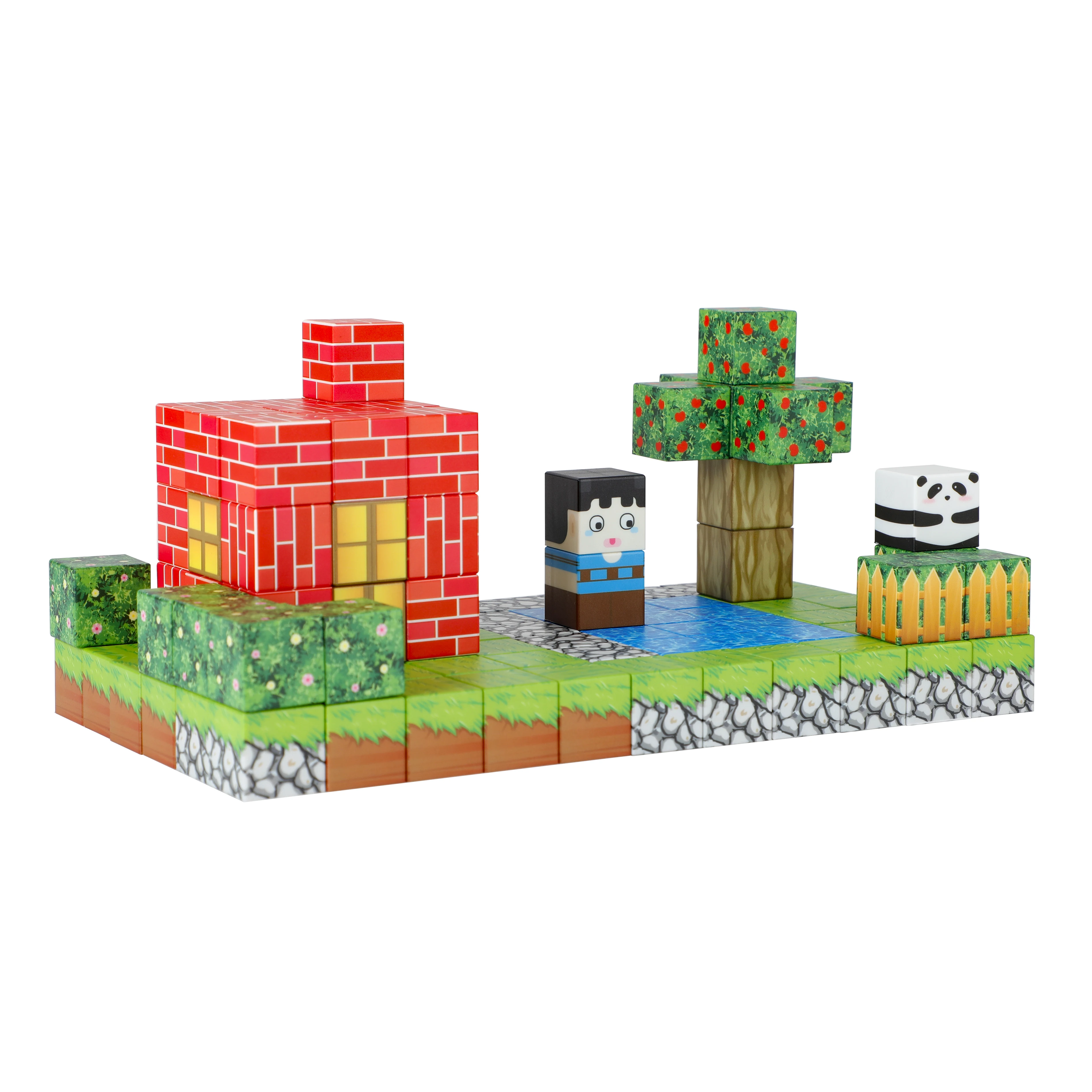 115 PCS Magnetic Blocks Build Mine World Edition for Boys Girls STEM Montessori Sensory Cubes Construction Toys OEM