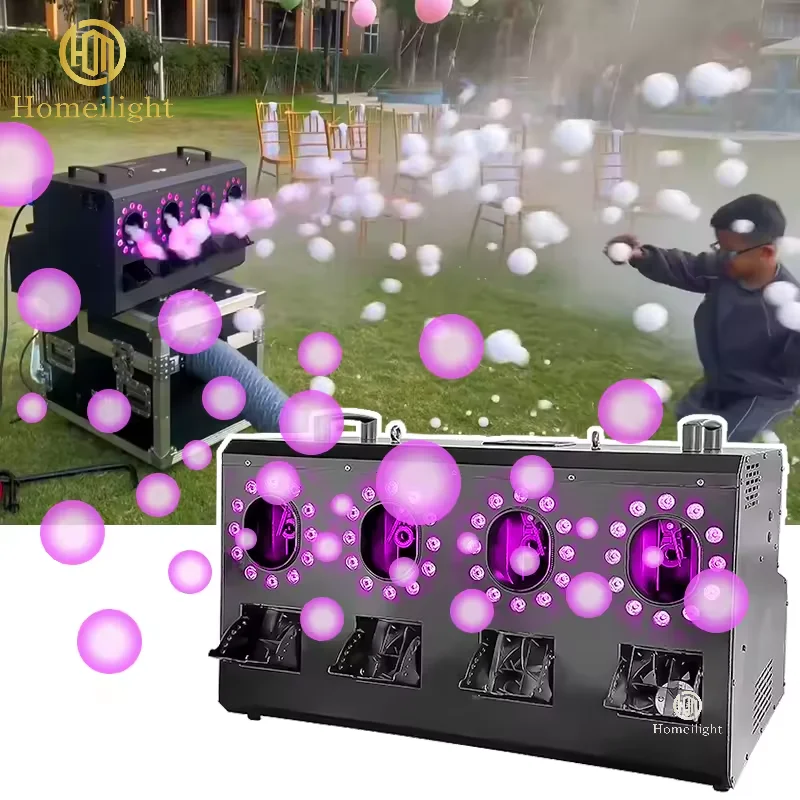 4 Head RGBW Bubble Machine 4in1 Led Color DMX Remote Control Smoke Fog Bubble Machine for Wedding