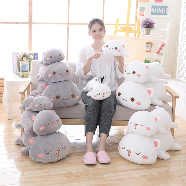 Wholesale cat plush toy stuffed animal baby gift custom white custom soft fabric custom cat stuffed animal plush toy cute