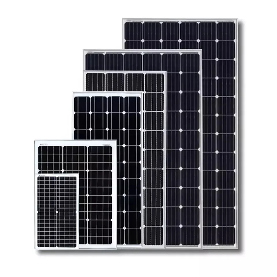 High Efficiency Small Solar Panel Plug in 50w 80w 100w 200w 300w 400w 12v 18v Home outdoor Off Grid Solar Energy System setup