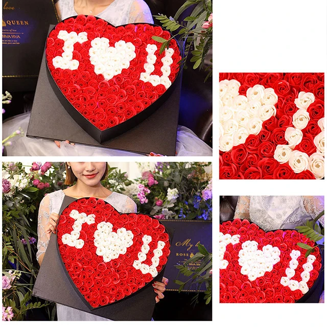 
Ammy Custom Color Handmade Valentine Day Wedding Gift Rose Flower Heart Shaped Foam Rose Heart 