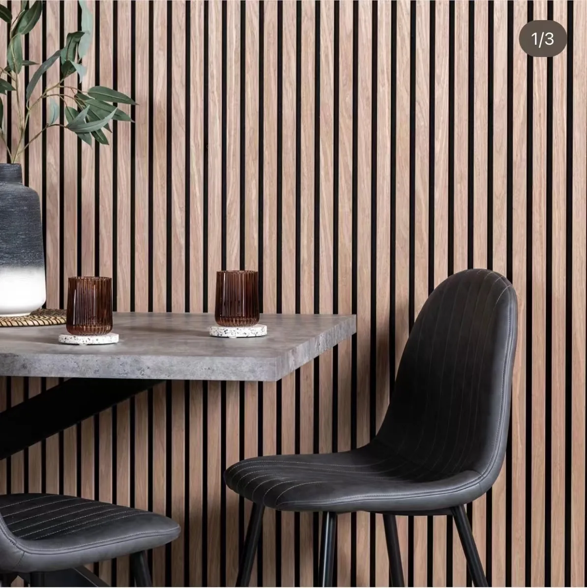 Modern Design Commercial Polyester Fiber Acoustic Wall Panels Wooden Slatted Studio Sound Absorbing Decor for Hotels & Schools