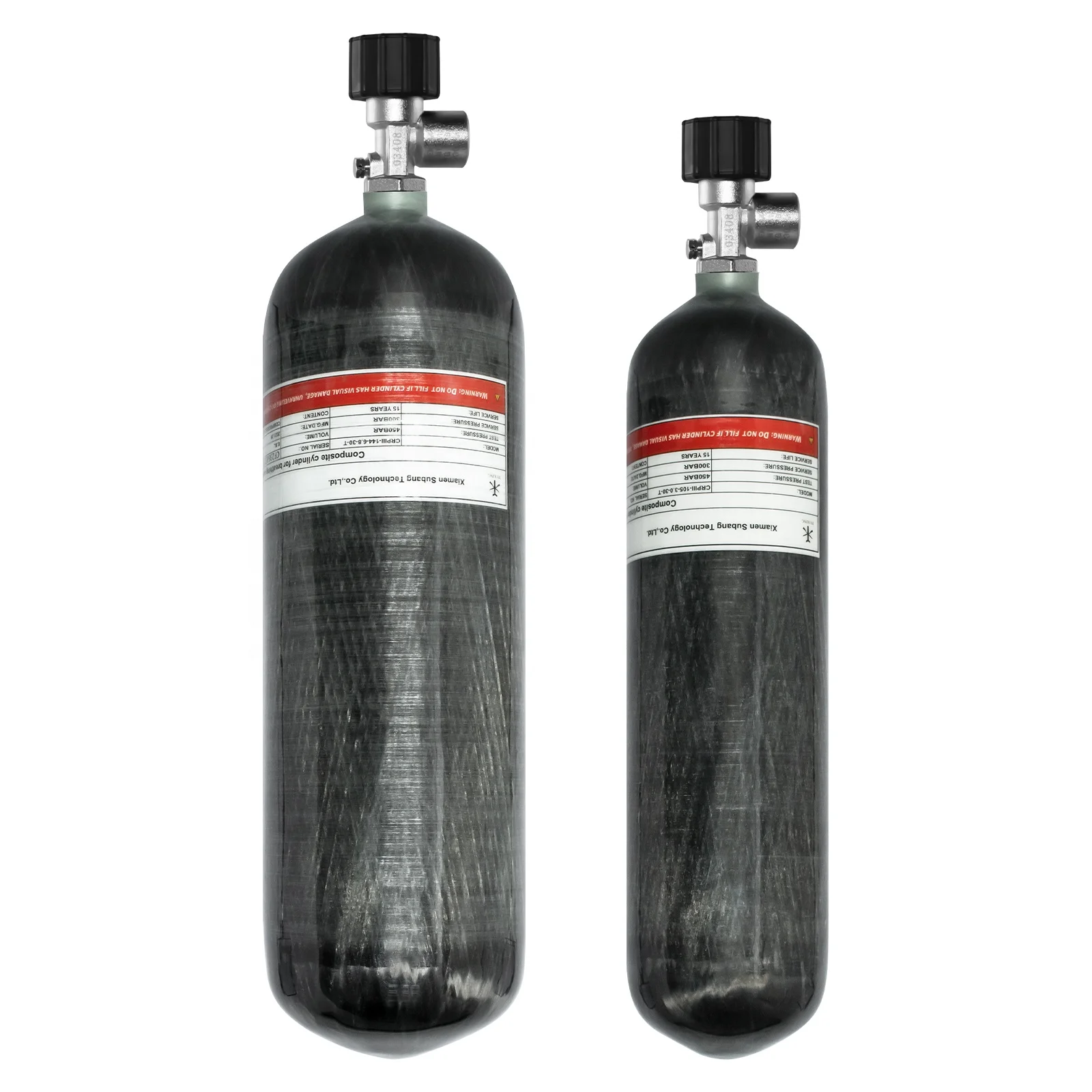 TUXING 6.8L High Pressure Tank HPA Air Bottle M18*1.5 Carbon Fiber 4500psi 30mpa 300bar PCP Air Tank With Filling Station Valve