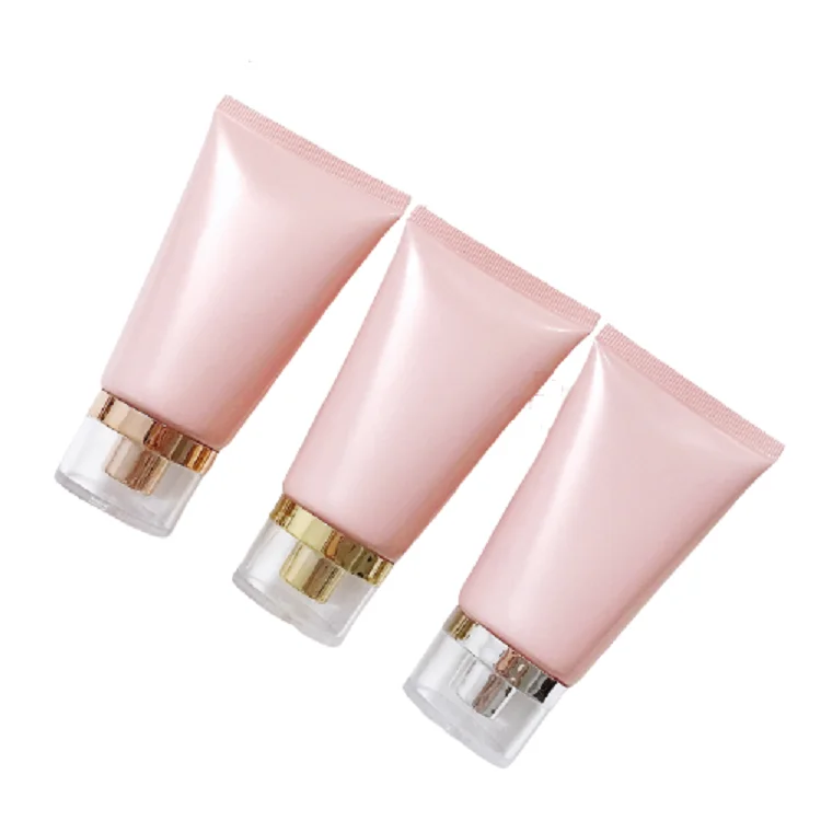 60ml 60g Shiny Pearl Pink Empty Refillable Portable Cosmetic Sunscreen Facial Cream Body Lotion Packaging Squeeze Tube Bottle