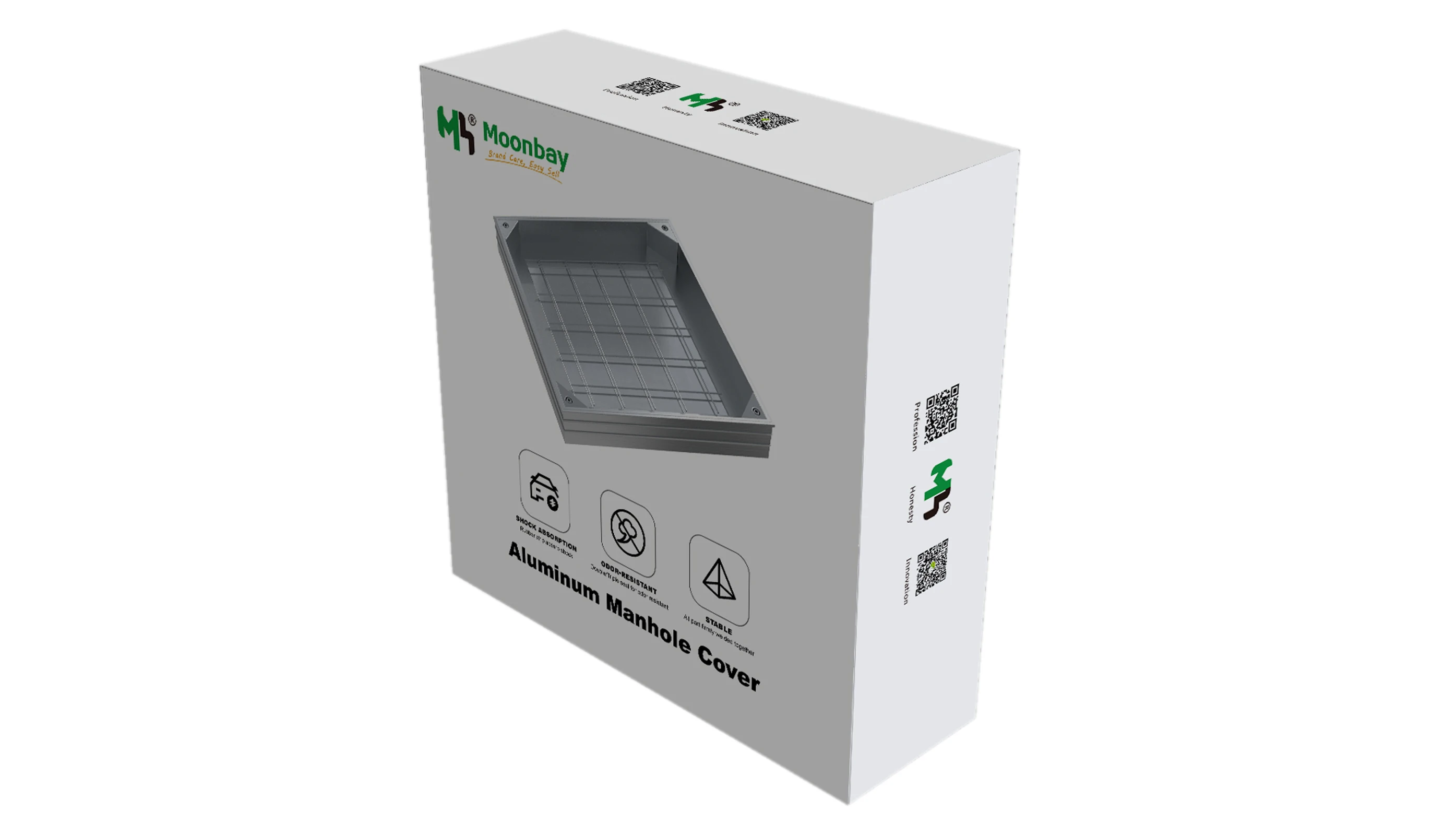 Square heavy duty recessed aluminium manhole cover with locking system aluminum overall size 400*400mm