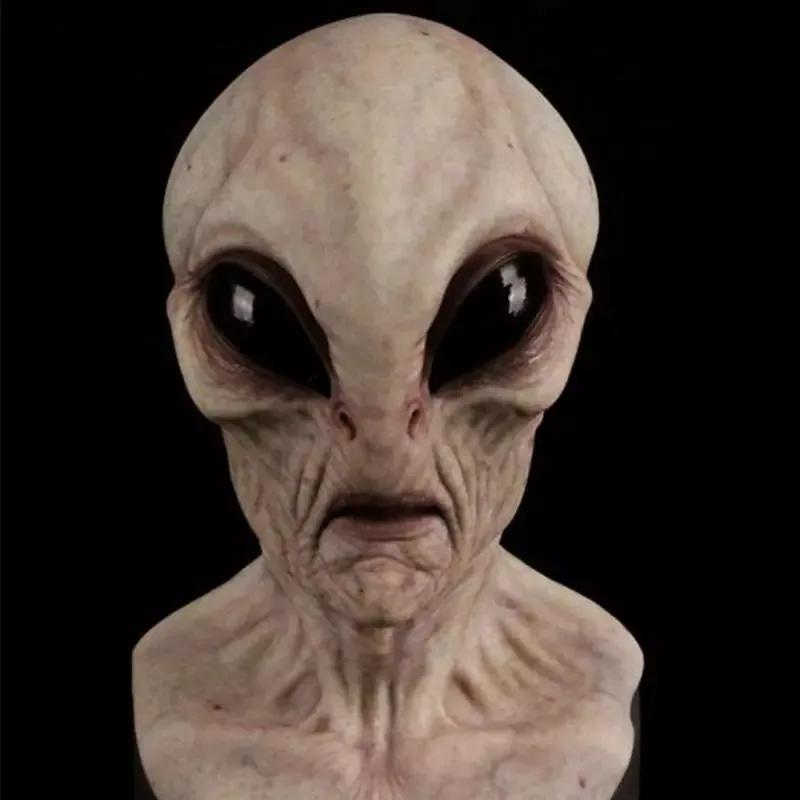 Wholesale Full face realistic Halloween Latex black face Scary alien mask Costume party