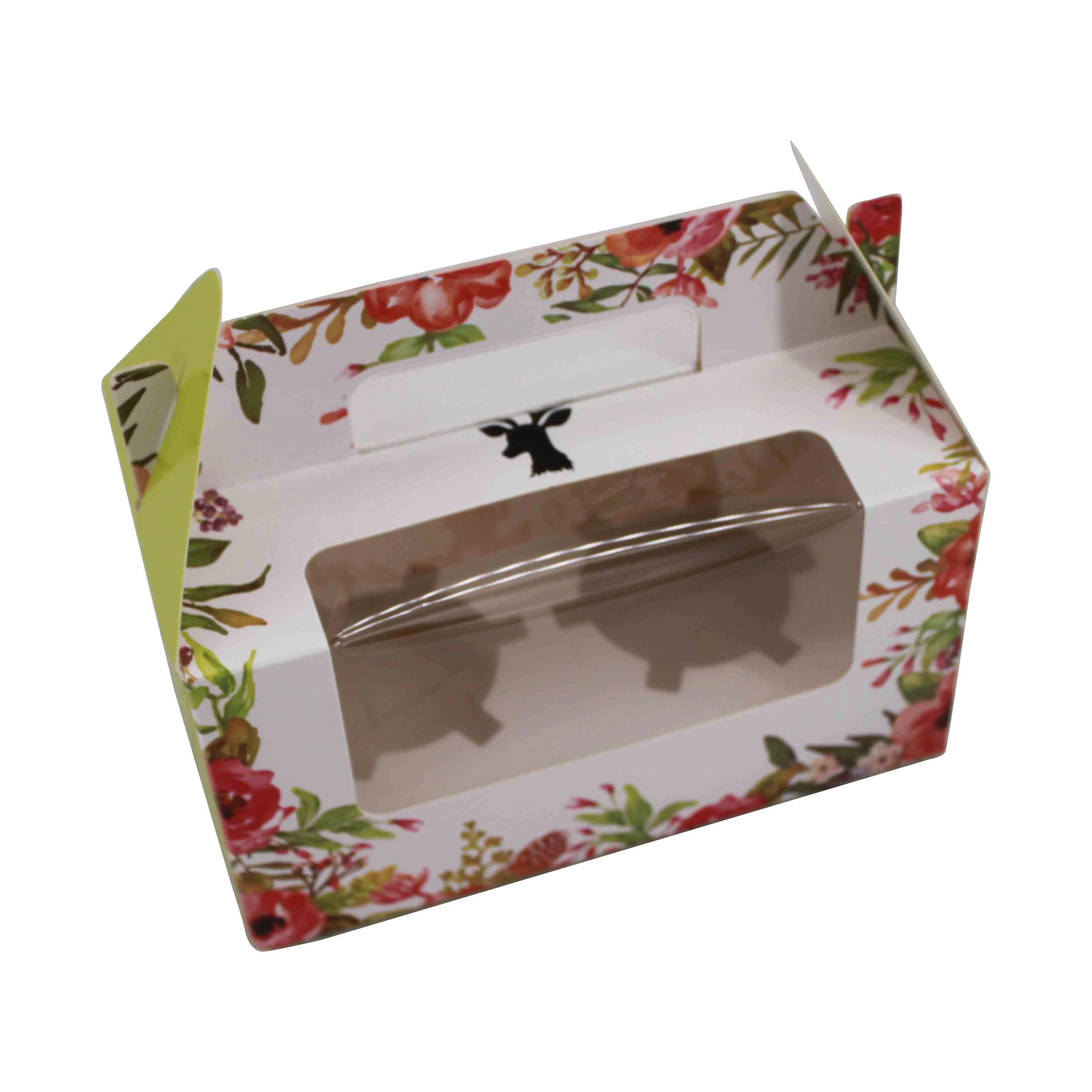 Creative design folding disposable recycled paper box for cake